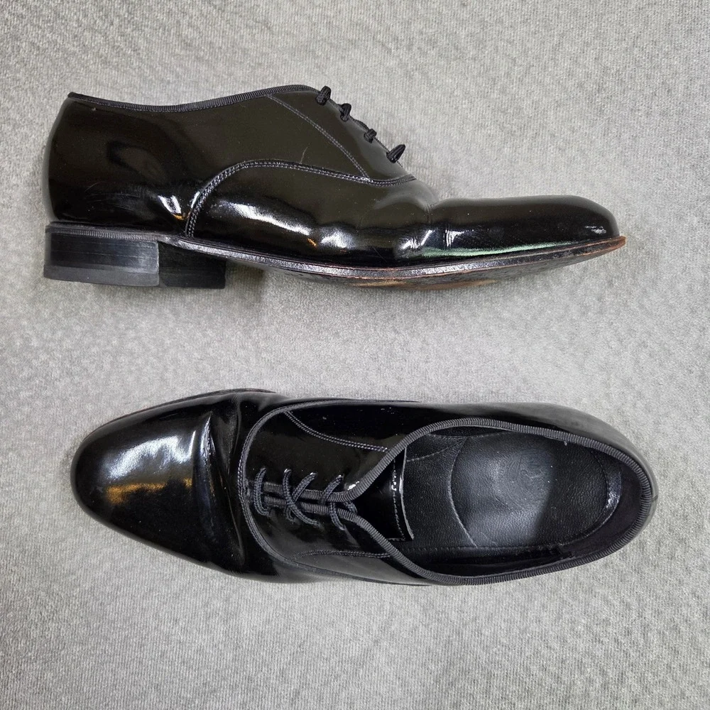 Florsheim Patent Leather Oxford Dress Shoes Men 7D Black Formal Plain Toe